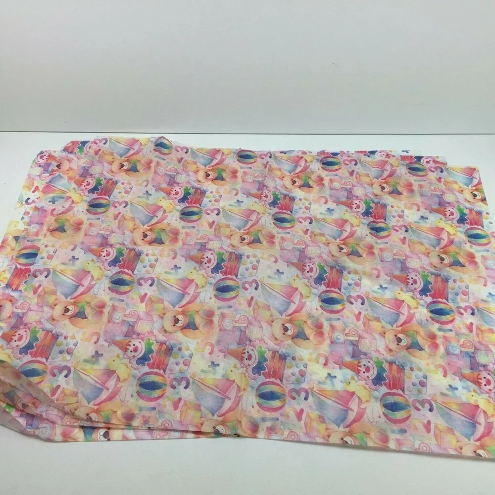VTG Pattern Tissue Paper Present Gift Wrapping Baby Shower Gender Reveal Toys